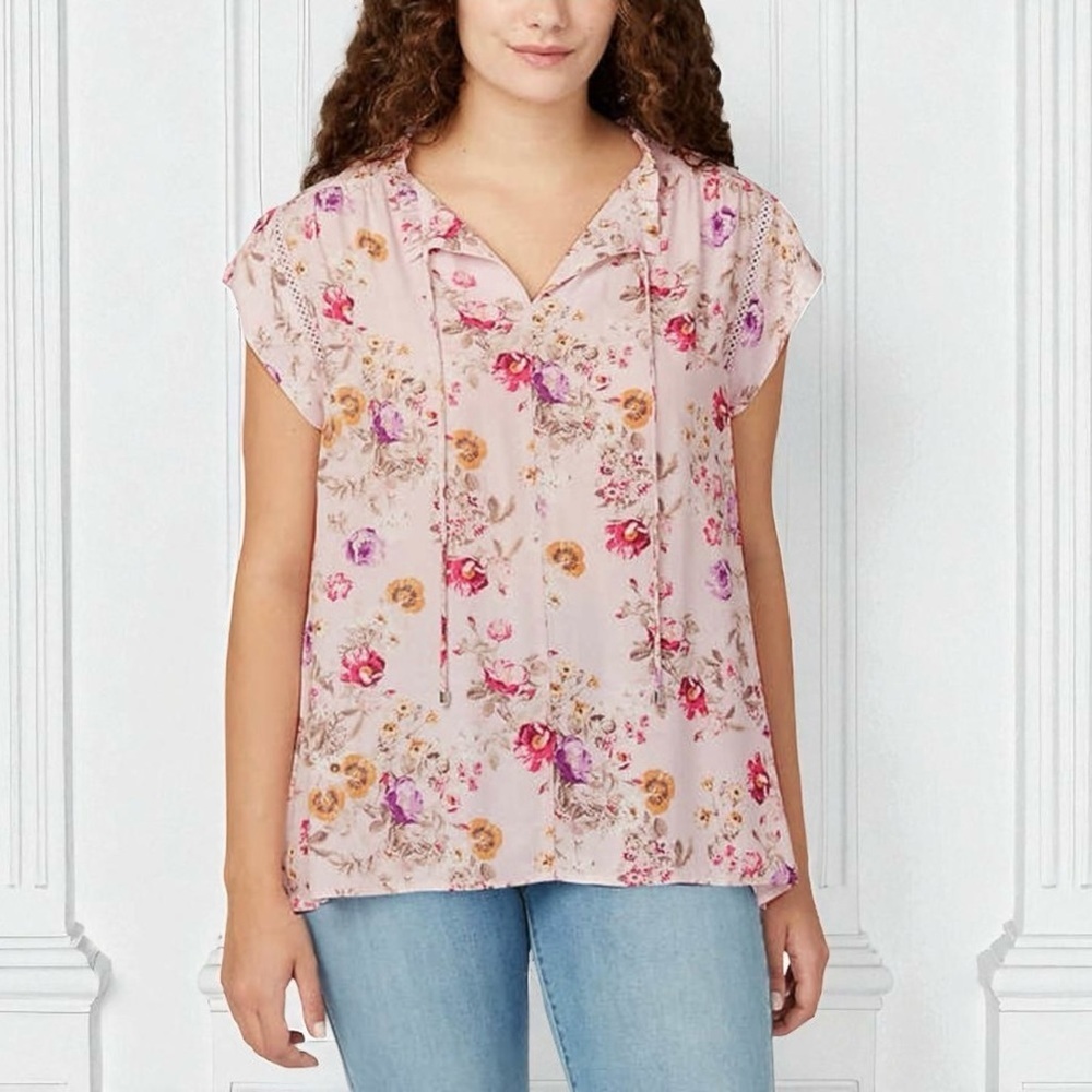 Buffalo David Bitton, Pink Floral Blouse, Size XL